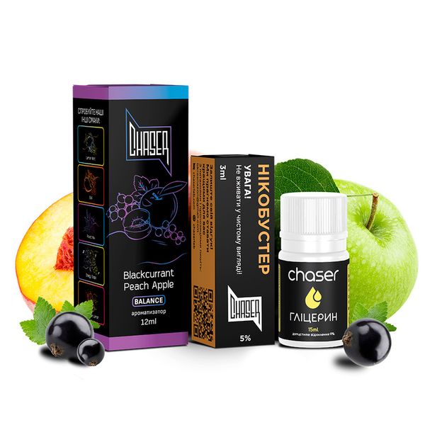 Набор Chaser Black Salt 30 мл Blackcurrant Peach Apple 50мг 63403016 фото