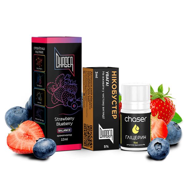 Набор Chaser Black Salt 30 мл Strawberry Blueberry 50мг 63403020 фото